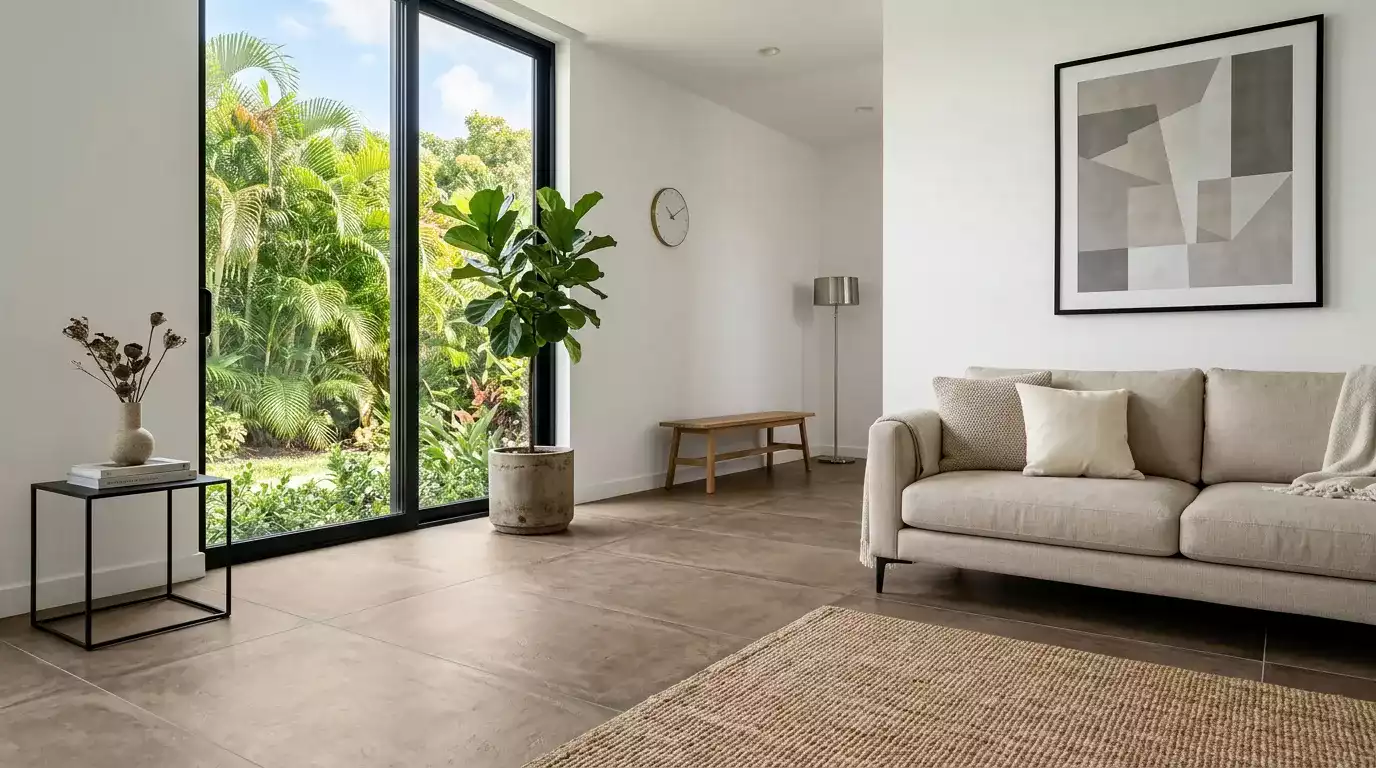 Ambiente moderno com piso vinílico instalado