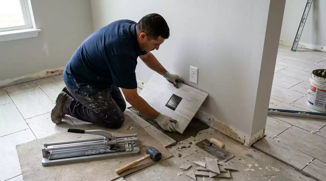 Perfil de transição entre piso laminado e cerâmica